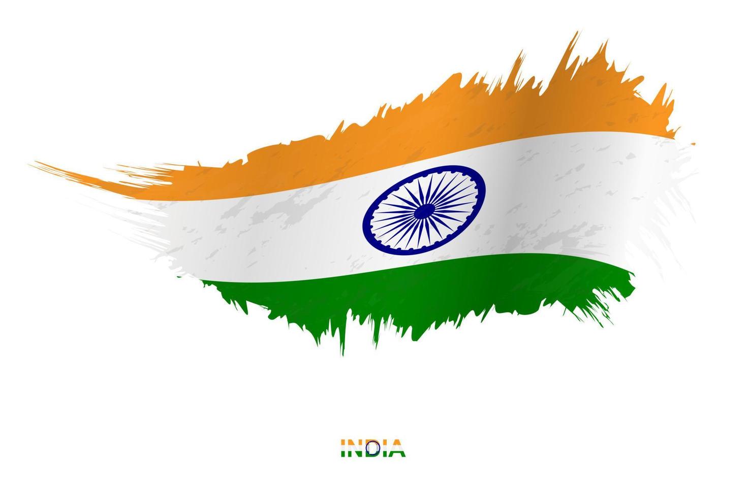 Flag of India in grunge style with waving effect. vector