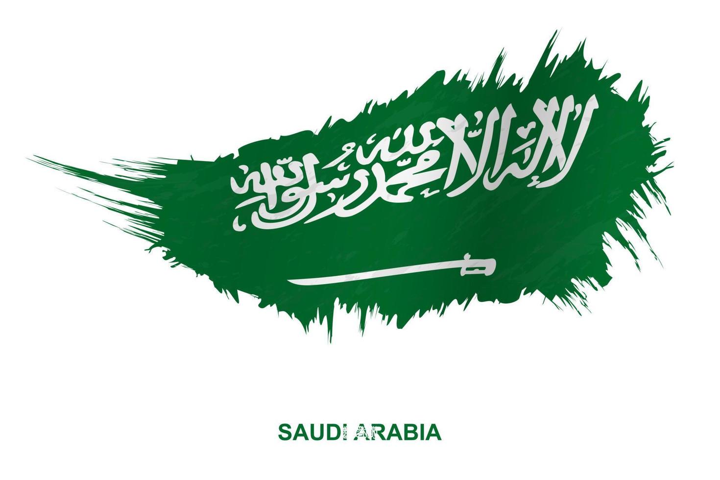 bandera de arabia saudita en estilo grunge con efecto ondulante. vector