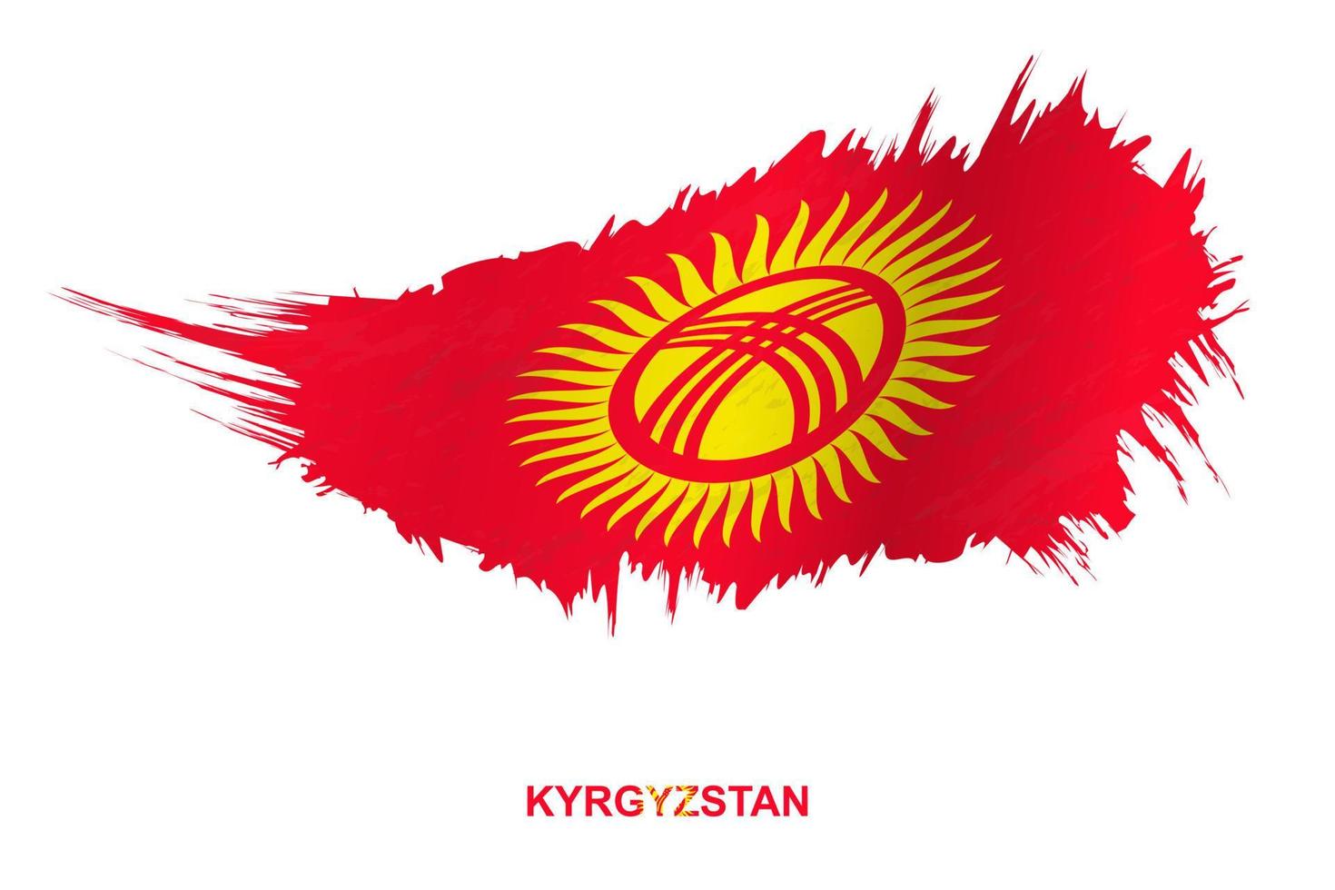 Flag of Kyrgyzstan in grunge style with waving effect. vector