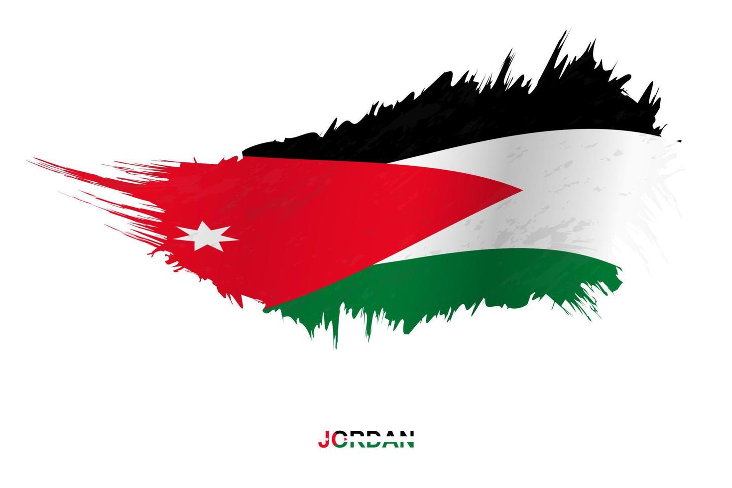 Flag of Jordan in grunge style with waving effect. vector