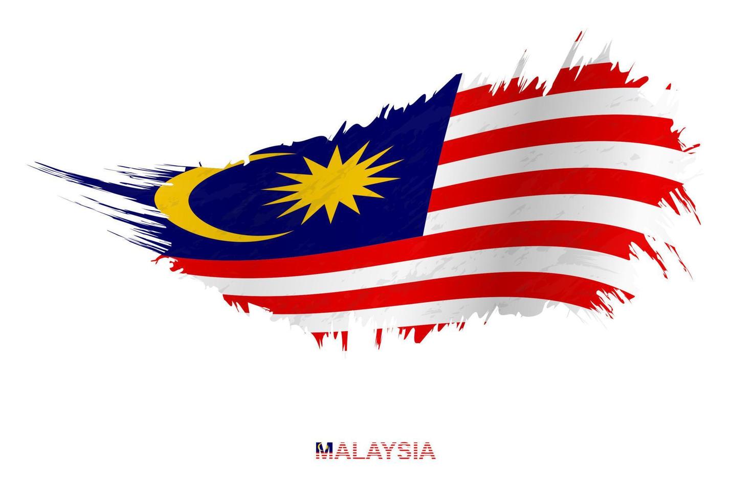 Flag of Malaysia in grunge style with waving effect. vector