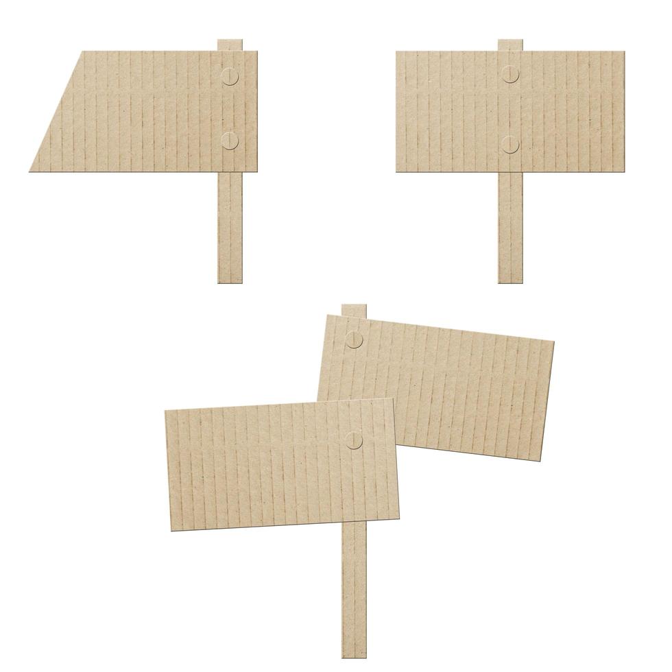 set cardboard banners isolated on white photo