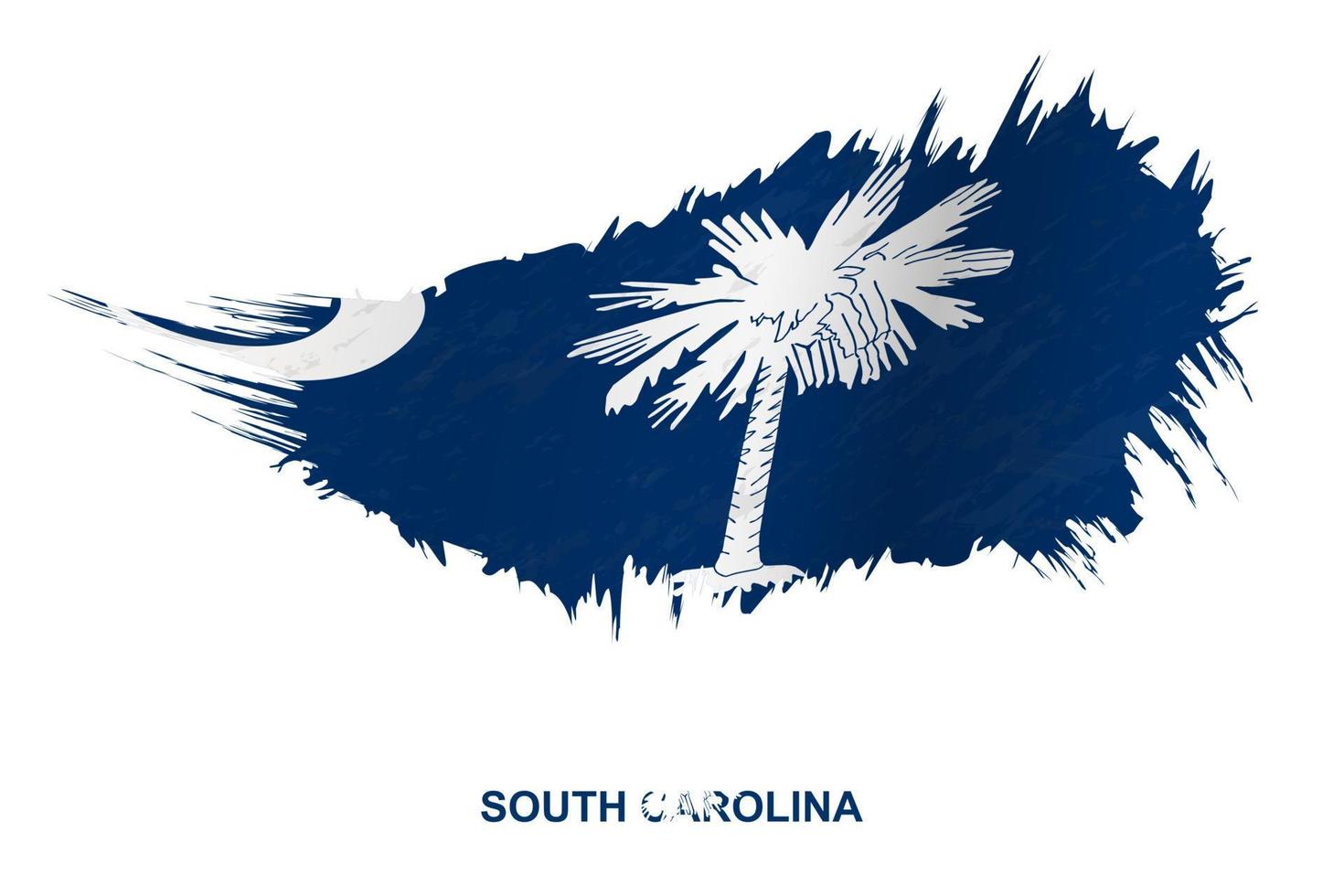 Flag of South Carolina state in grunge style with waving effect. vector