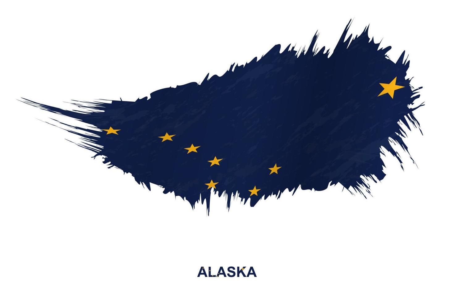 Flag of Alaska state in grunge style with waving effect. vector