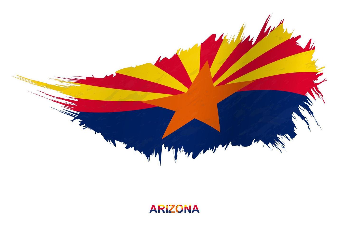 Flag of Arizona state in grunge style with waving effect. vector