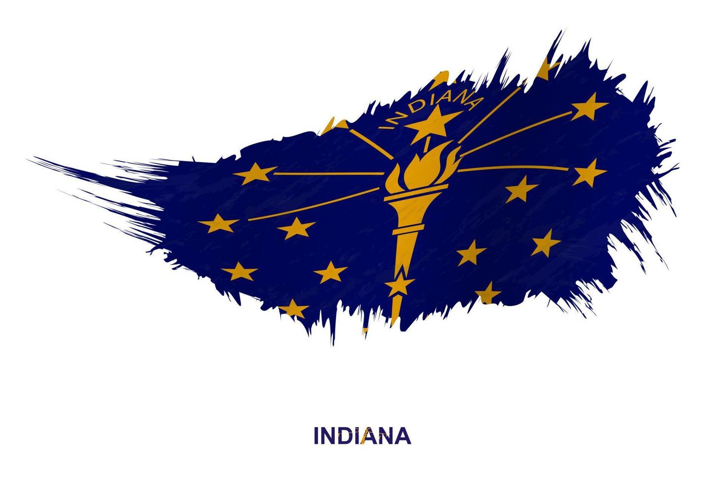 Flag of Indiana state in grunge style with waving effect. vector