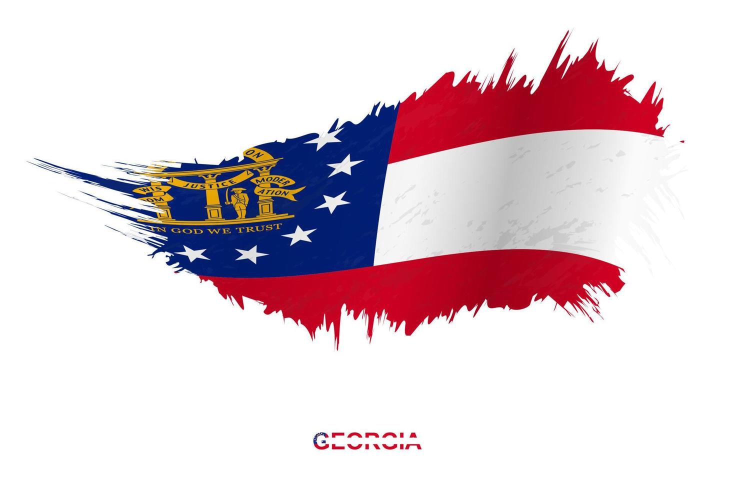 Flag of Georgia state in grunge style with waving effect. vector