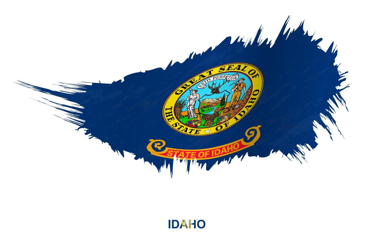 Flag of Idaho state in grunge style with waving effect. vector