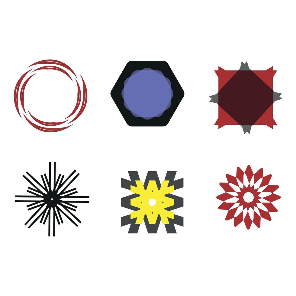 Star burst sticker set in various shape. Vector illustration