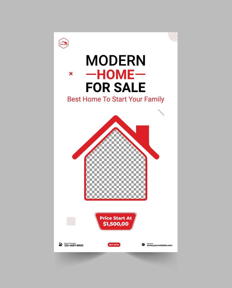 Real estate house property instagram and facebook story template design vector