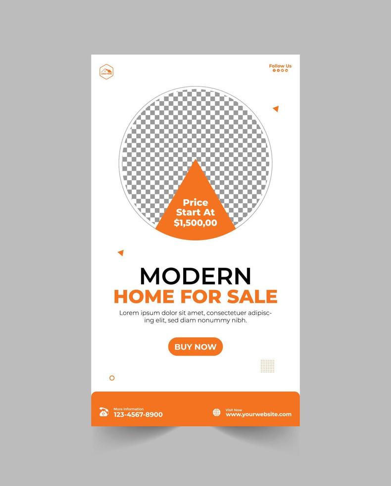 Real estate house property instagram and facebook story template design vector