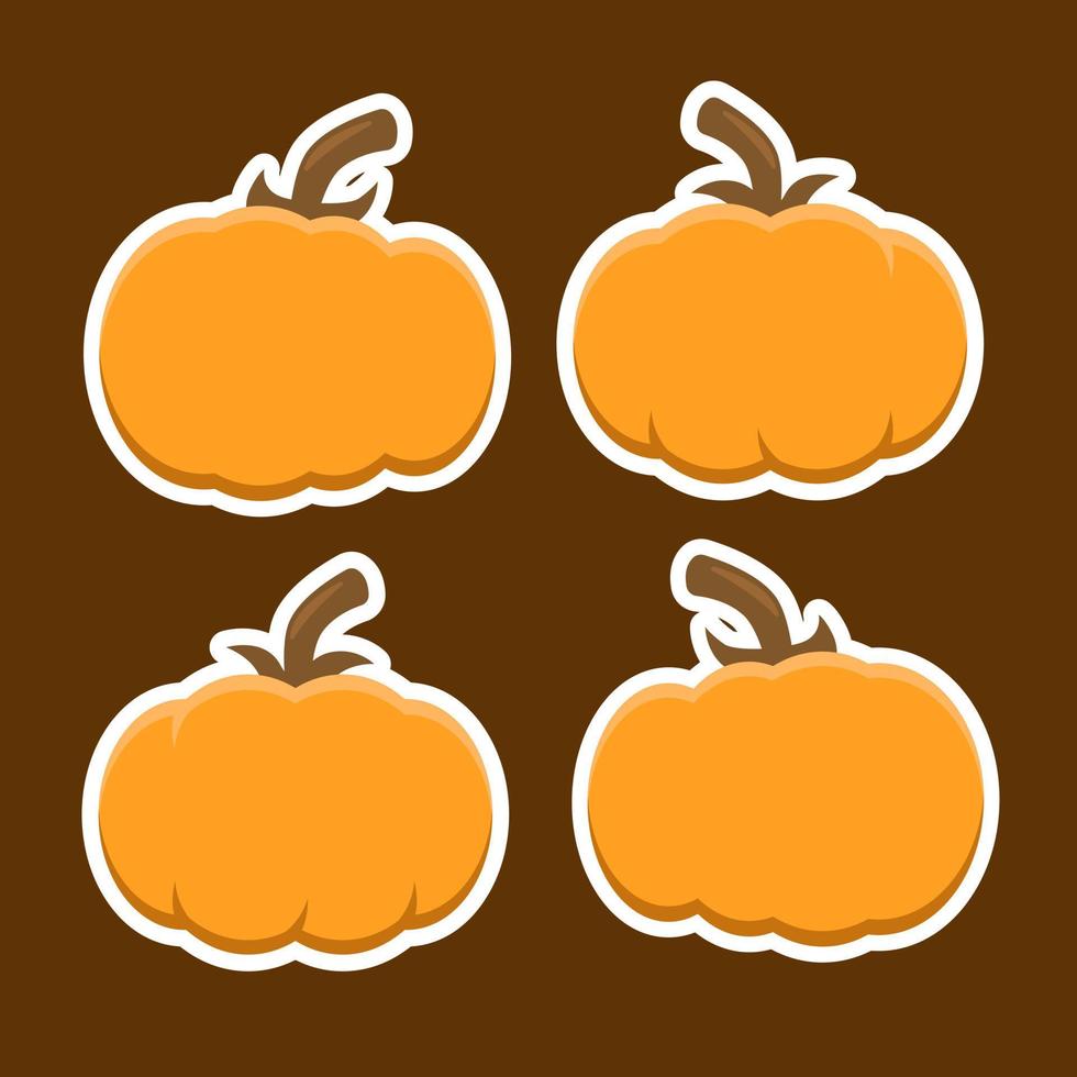 Cute cartoon pumpkin sticker vector design template