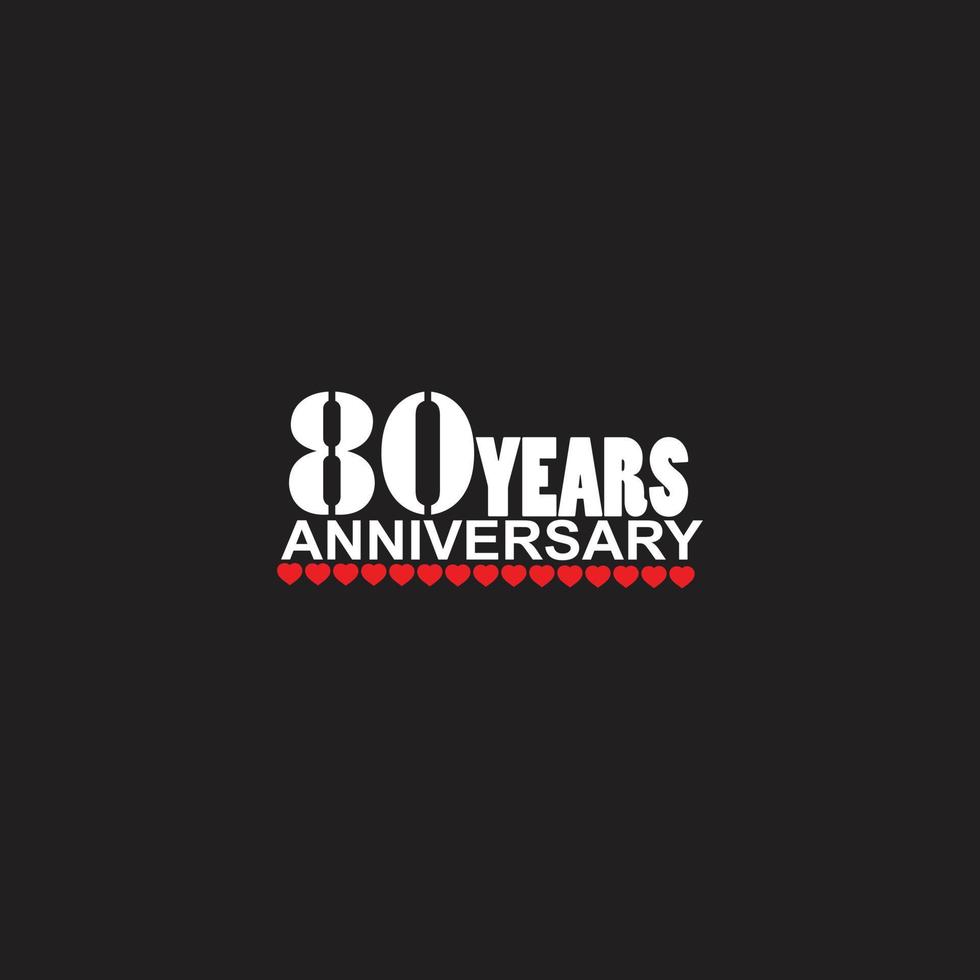 80 years anniversary celebration logotype, hand lettering, 80 year sign, greeting card vector