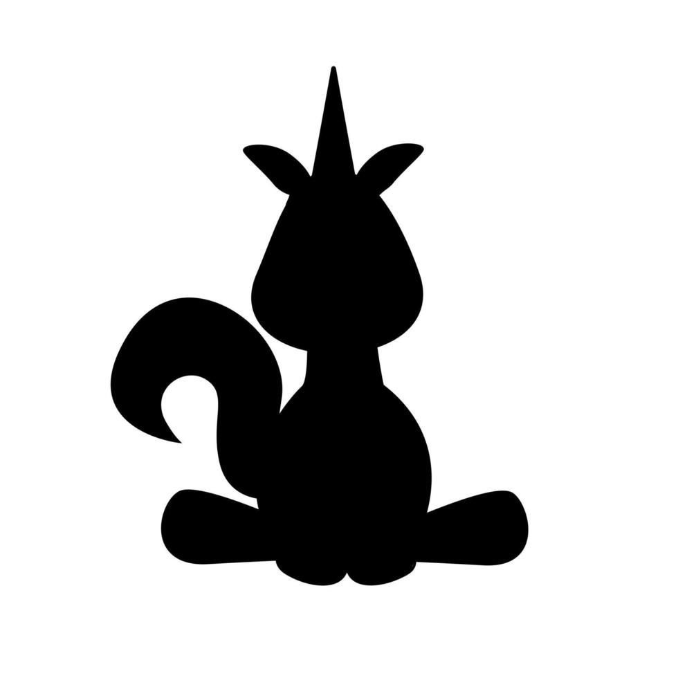 The silhouette of a unicorn sits vector