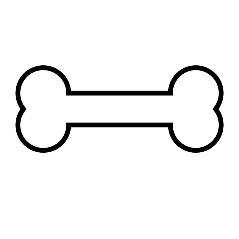Bone dog on white background in line style. Vector illustration