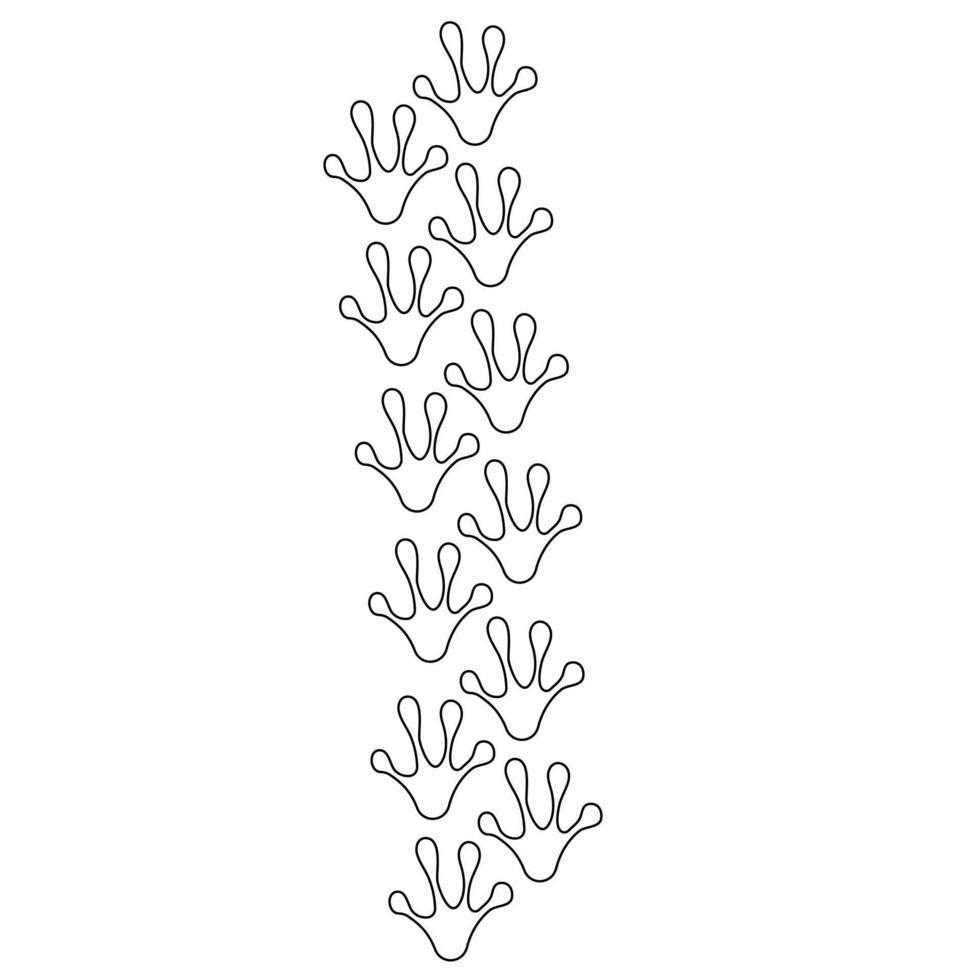 Path of frog's footprints in line style.  Vector illustration