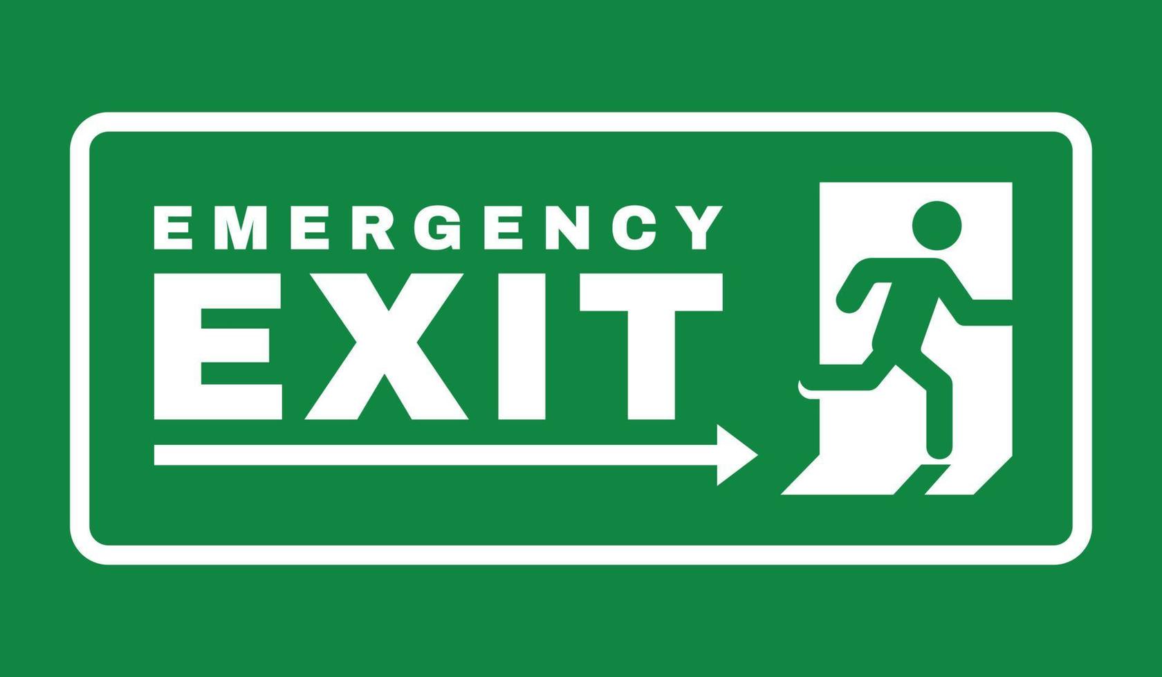 Exit door symbol. Evacuation symbol vector