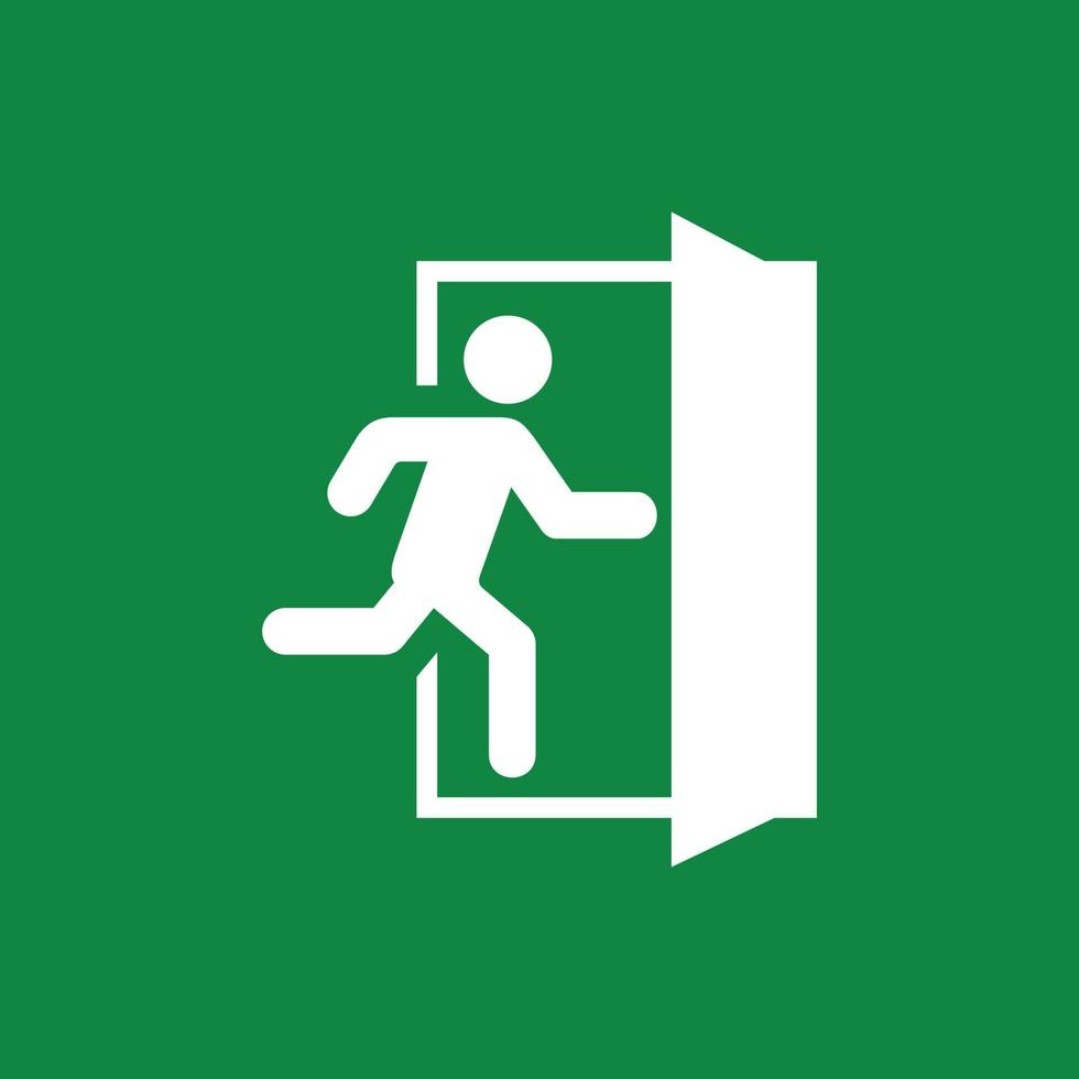 Exit door symbol. Evacuation symbol vector