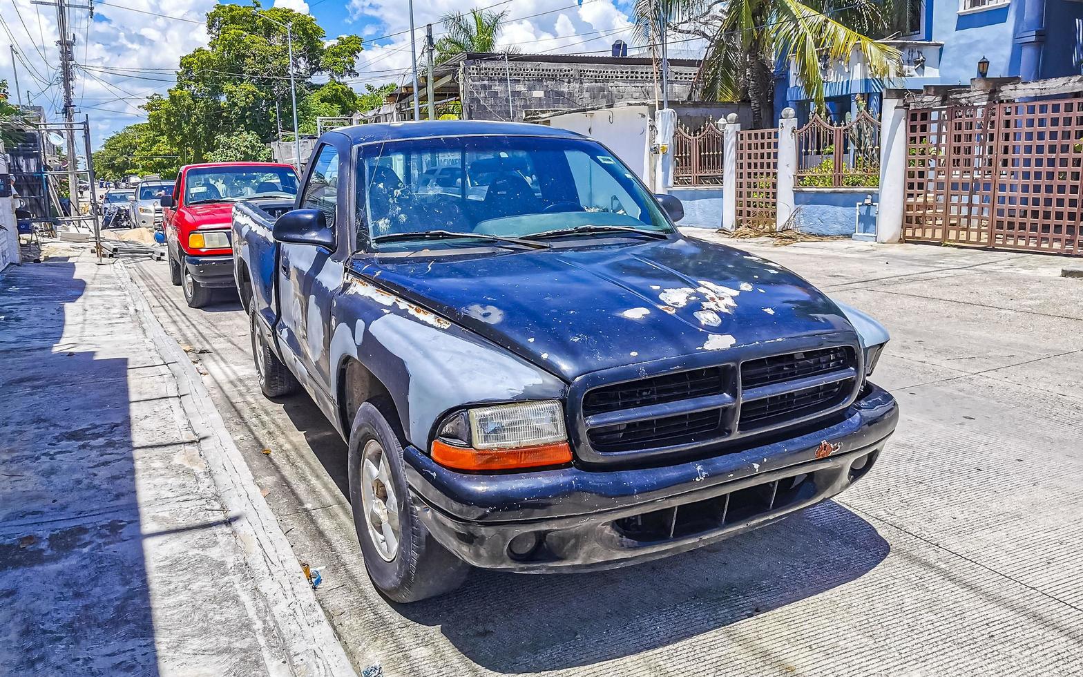 Playa del Carmen Quintana Roo Mexico 2022 Various Mexican pickup trucks cars 4x4 Off-road vehicles Mexico. photo