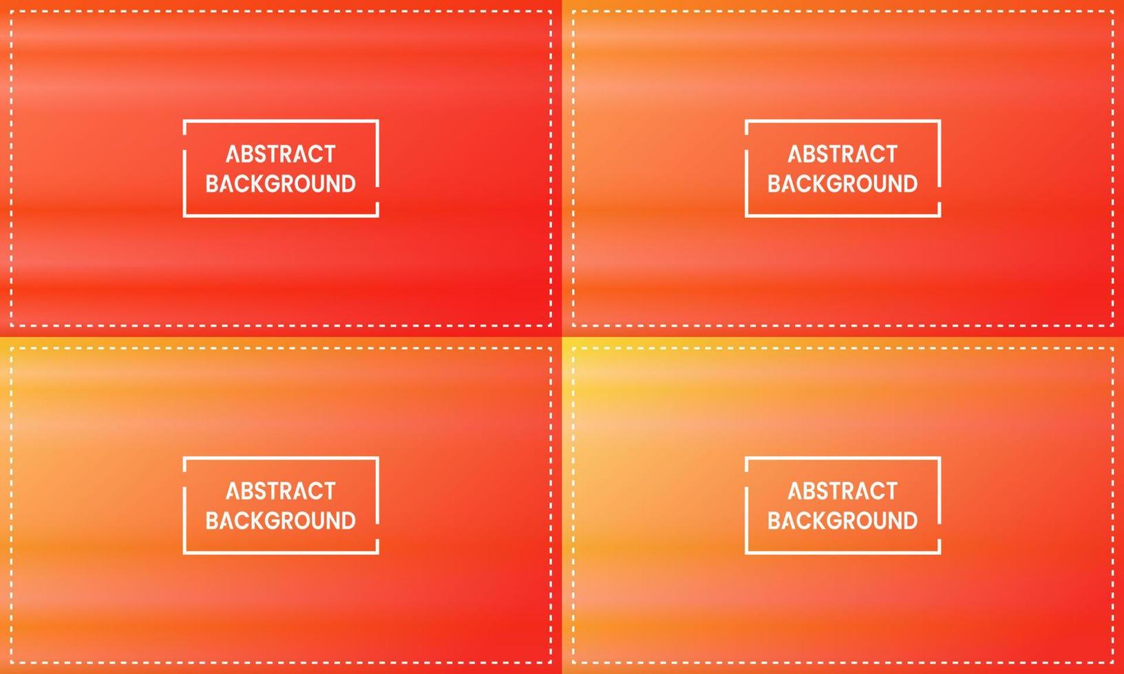 four sets of red horizontal gradient abstract background with frame. shiny, blur, modern and color style. orange, yellow and gold. great for backdrop, copy space, wallpaper, poster, banner or flyer vector