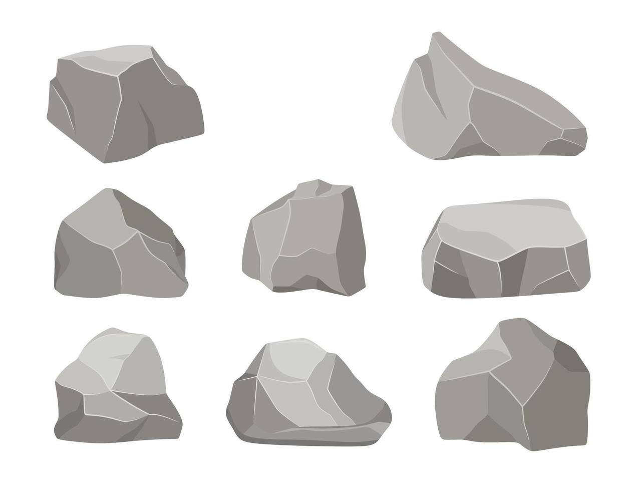 Rock stone set. Element of nature and mountains. vector