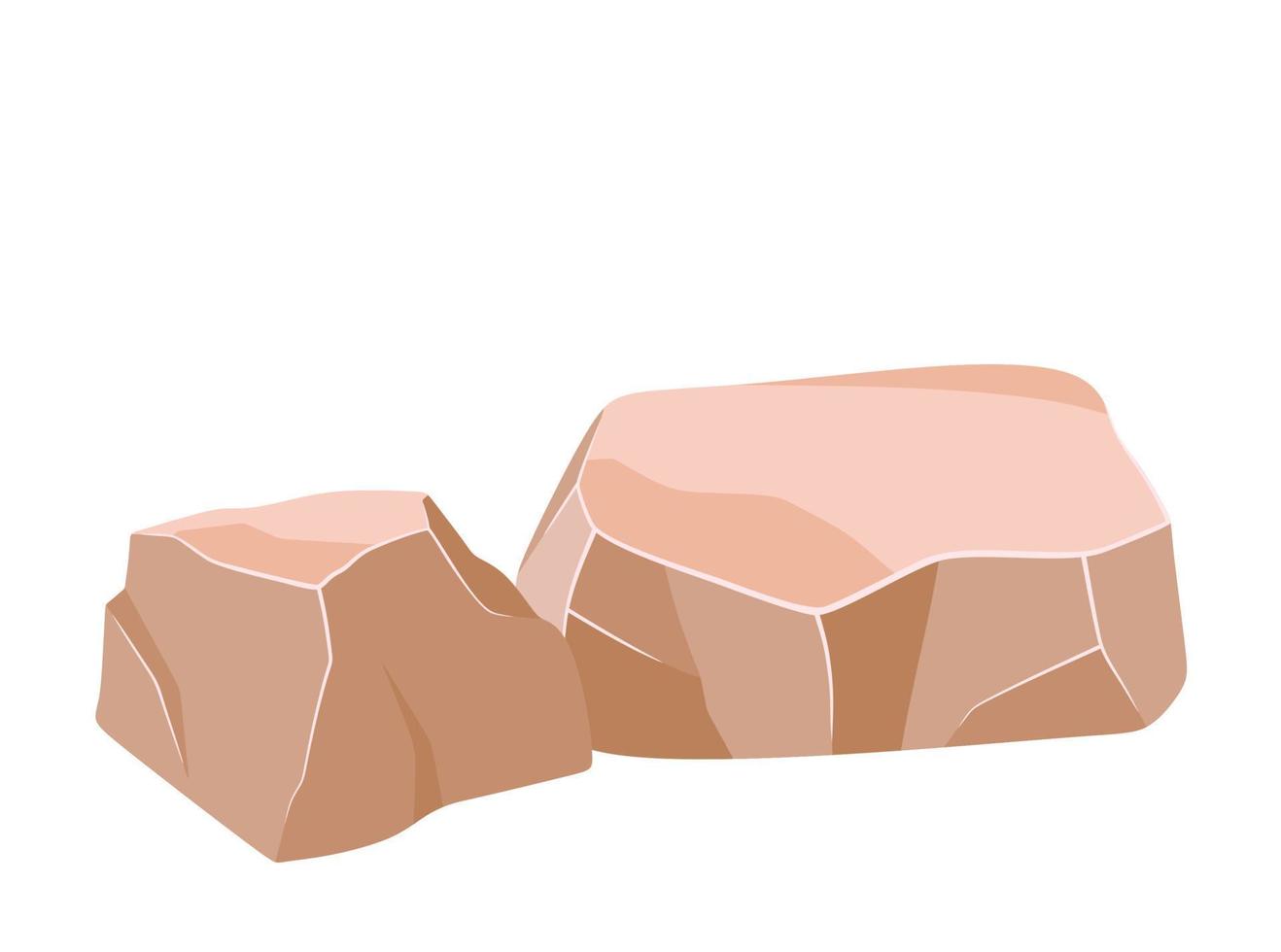 dibujos animados de roca sobre fondo blanco vector