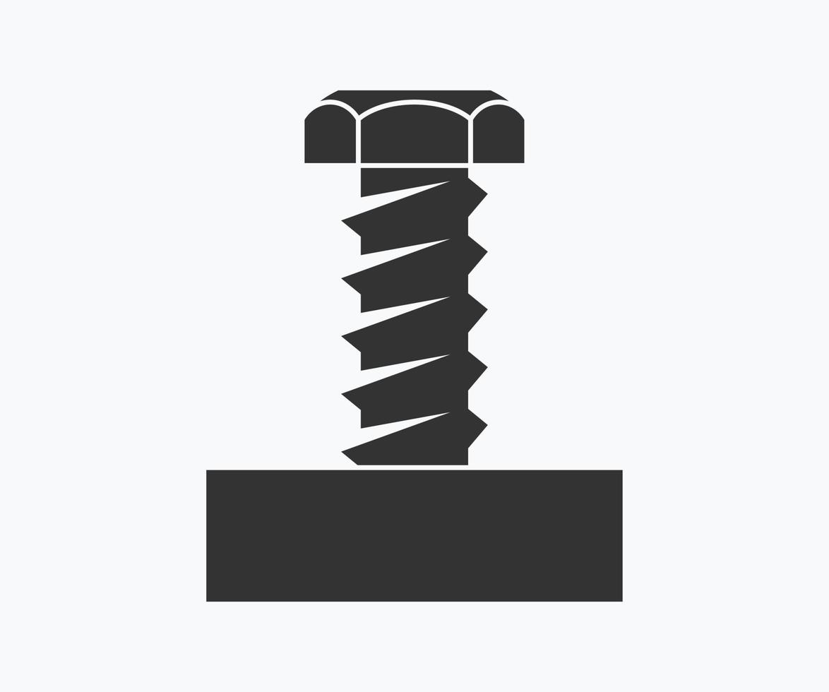 logotipo de tornillo negro sobre fondo blanco. vector