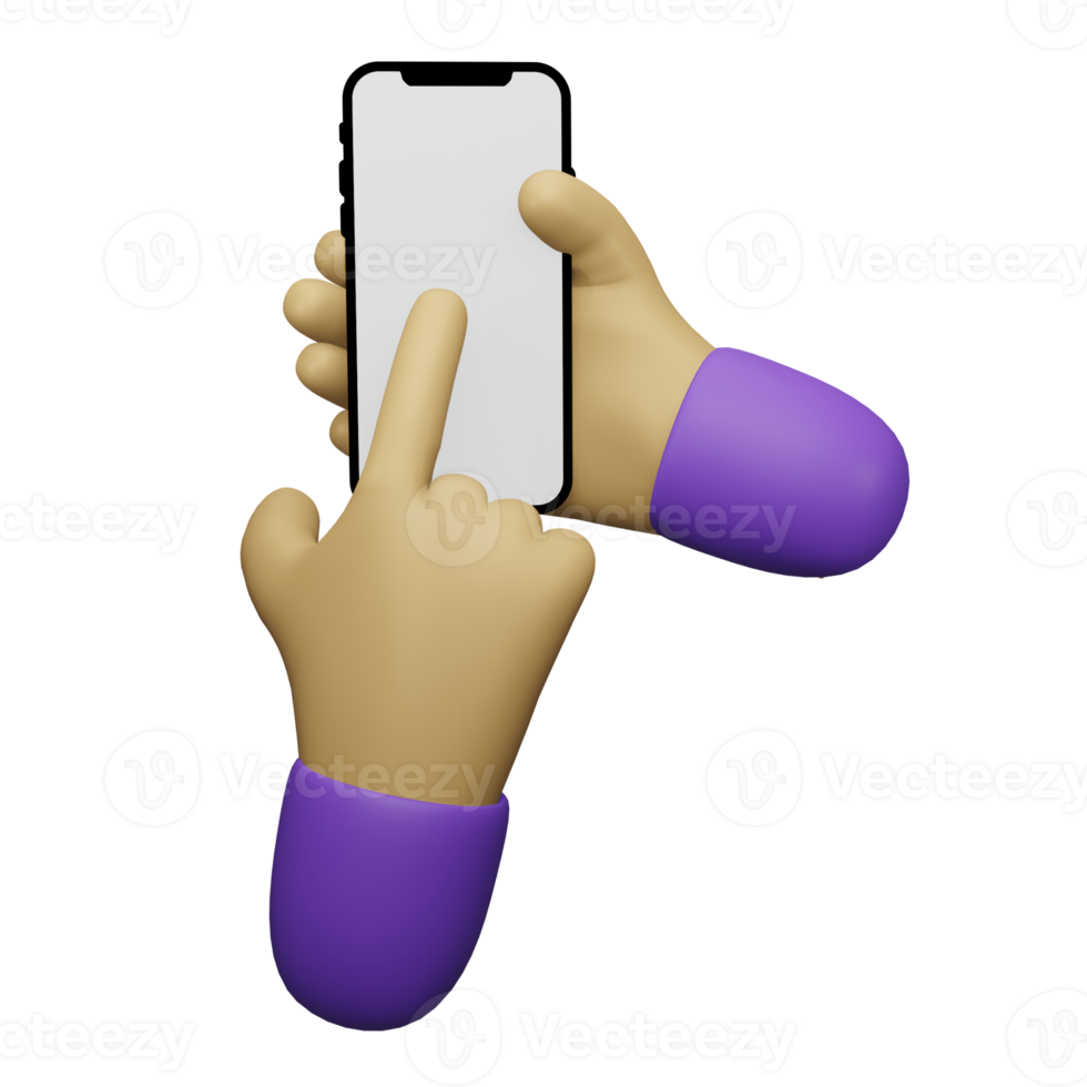 hand holding cellphone 3d illustration, perfect to use as an additional element in your templates, posters and banner designs png