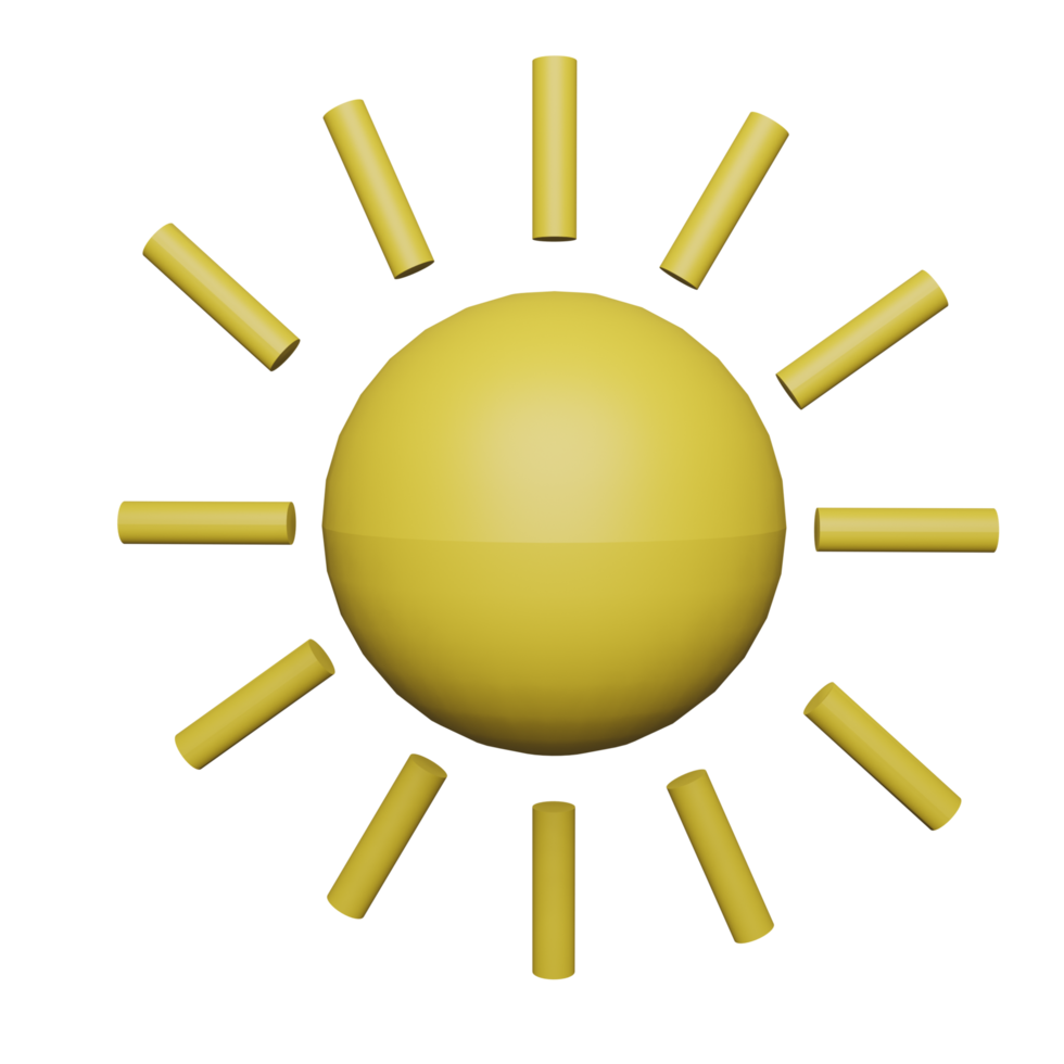 Sonne 3D-Symbol, perfekt als zusätzliches Element in Ihren Vorlagen, Postern und Bannerdesigns png