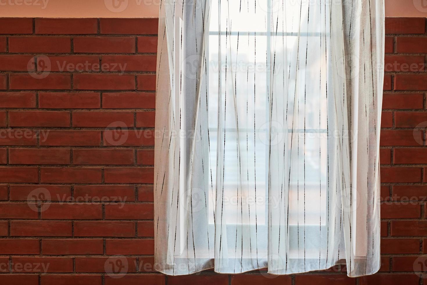 Window curtains in loft apartments photo