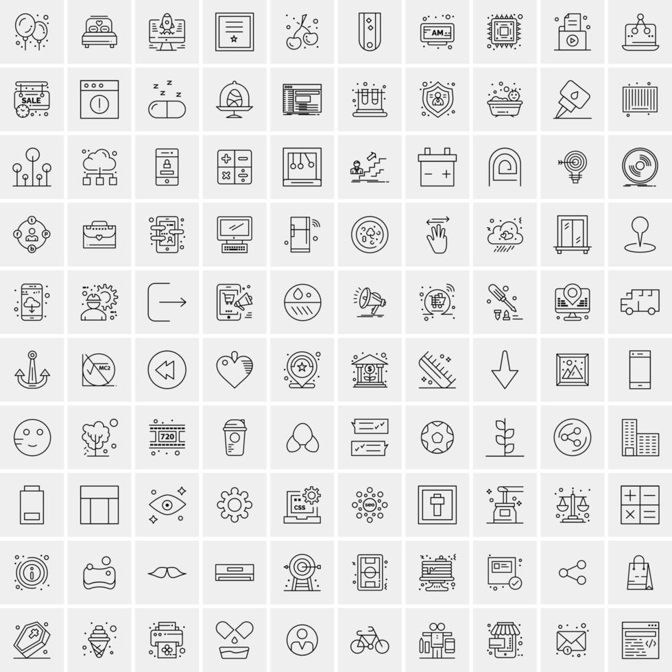100 Solid Business Icons for web and Print Material vector