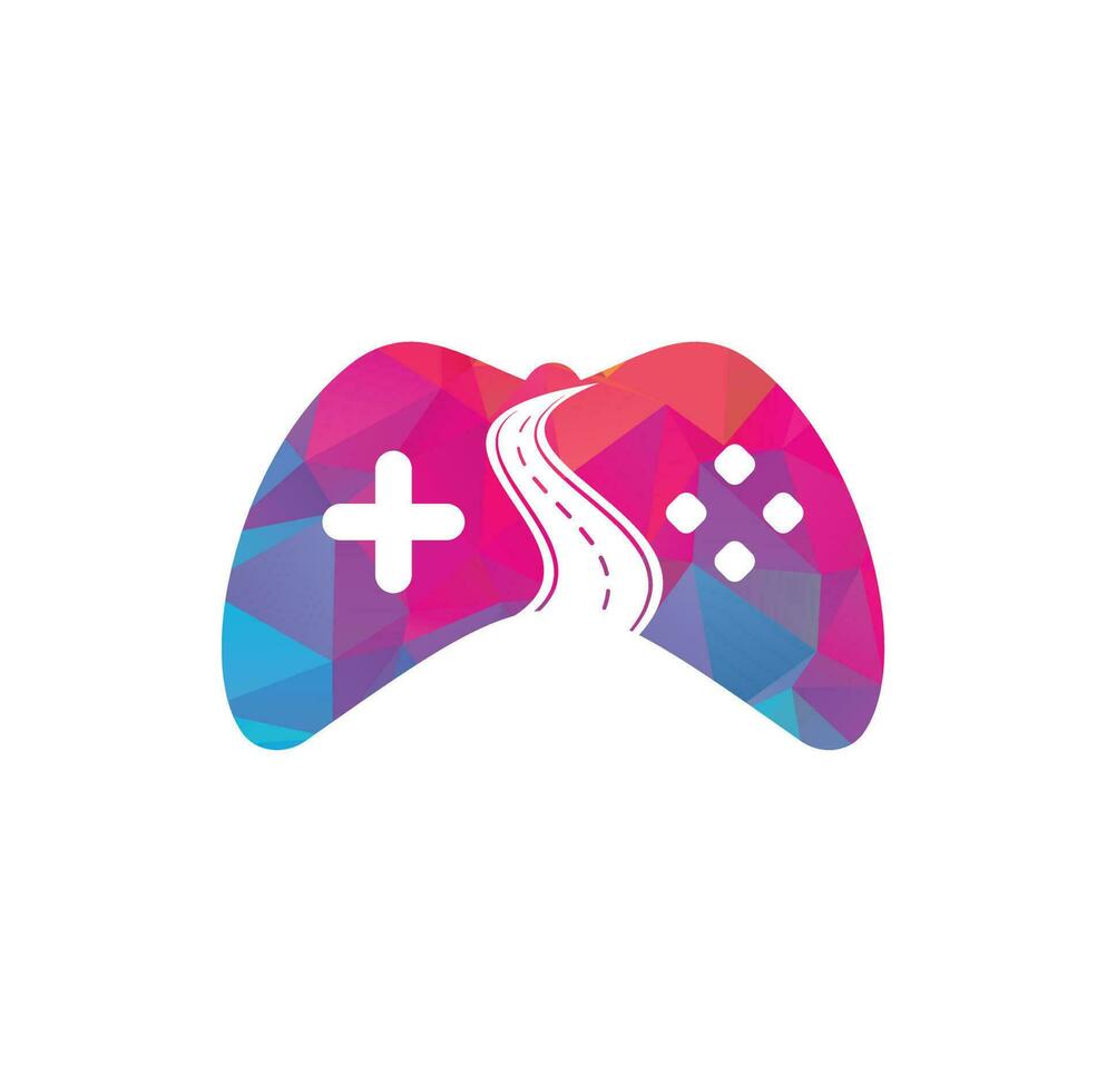 Road Game logo design template. Road way player Gamers icon logo symbol design illustration vector