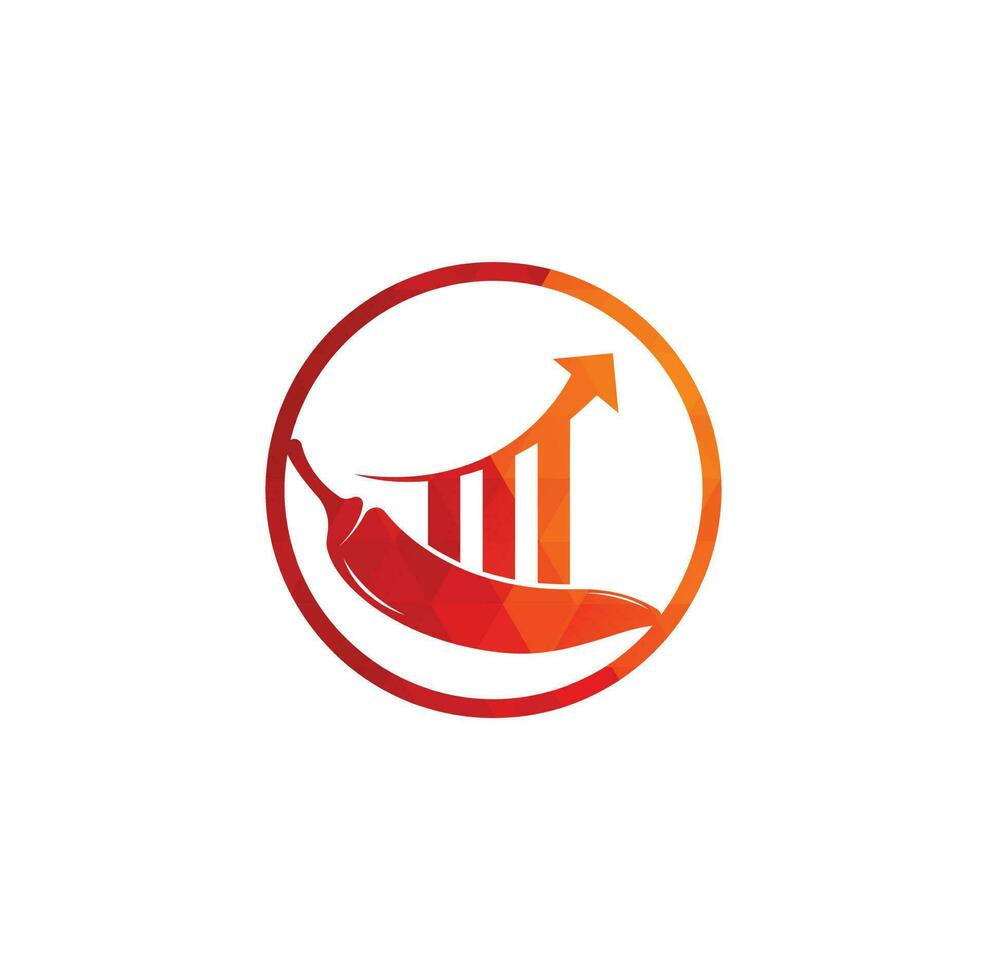 Chili finance logo design. Stats Chili logo design vector template. Red Chili Symbol Icon