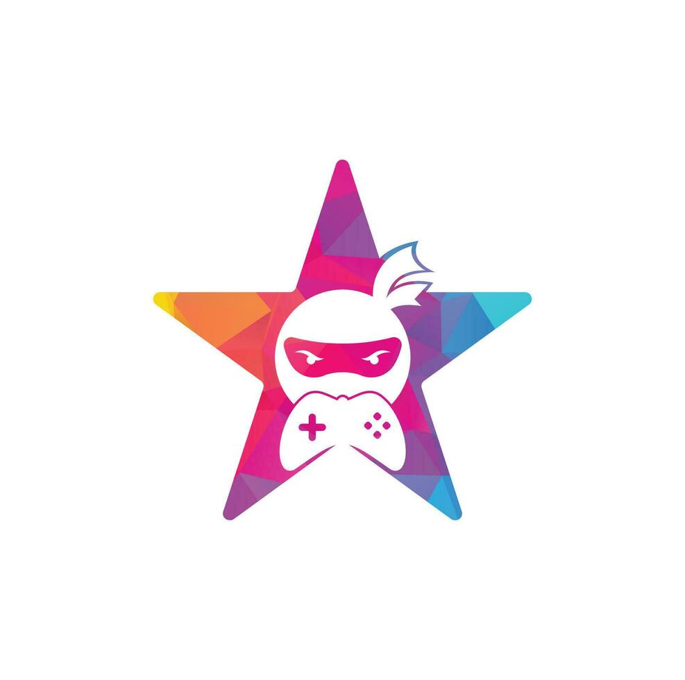 Ninja game star shape concept logo design. Ninja Gaming Logo Images Stock Vectors. Ninja Game-pad logo design icon vector