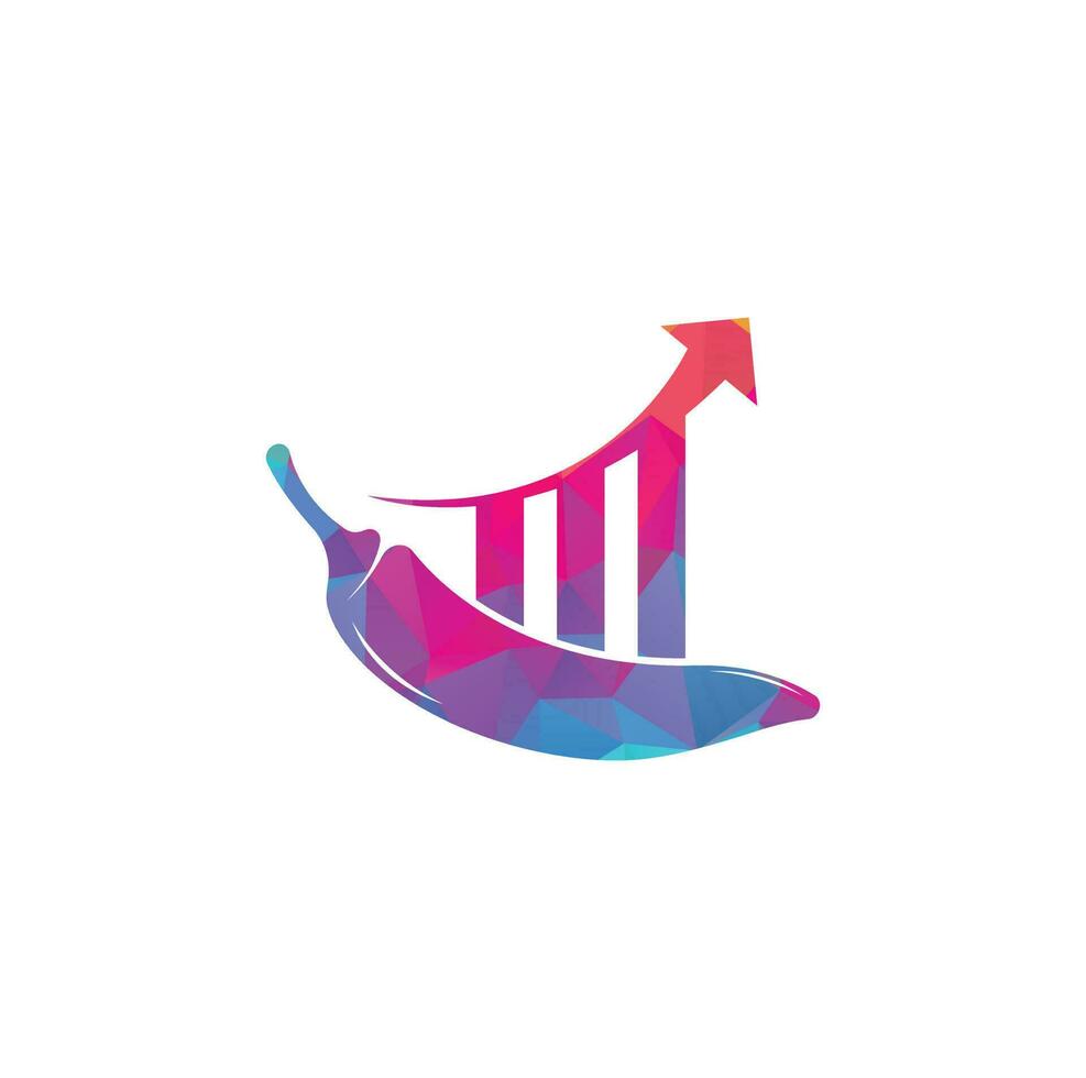 Chili finance logo design. Stats Chili logo design vector template. Red Chili Symbol Icon