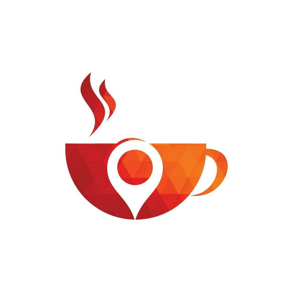 diseño del logotipo del punto de café. diseño de plantilla de logotipo de ubicación de café. vector