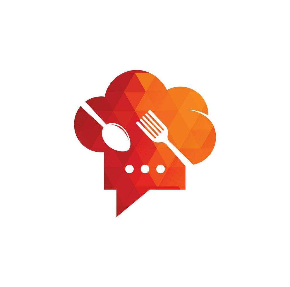Talk chef logo design template. vector