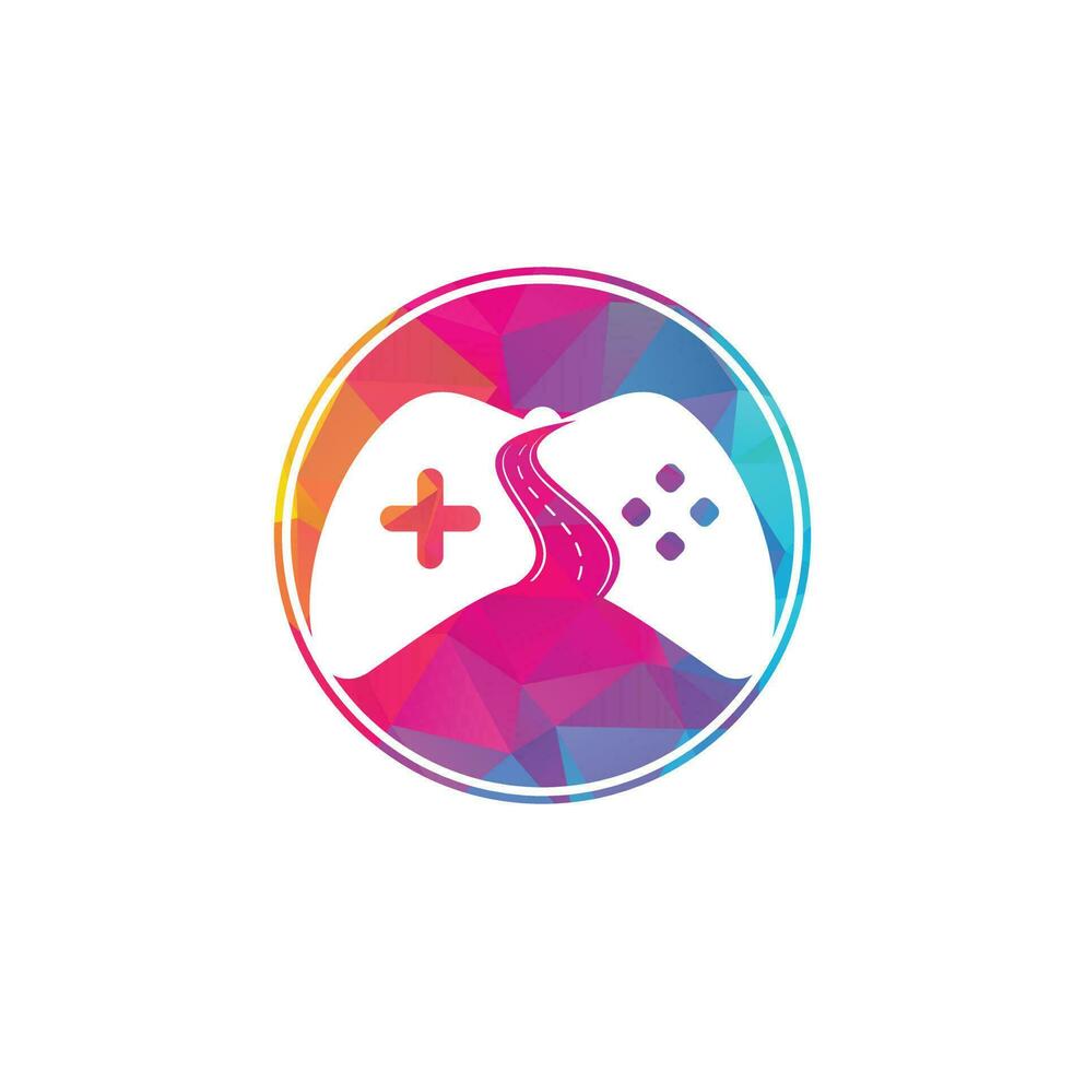 Road Game logo design template. Road way player Gamers icon logo symbol design illustration vector