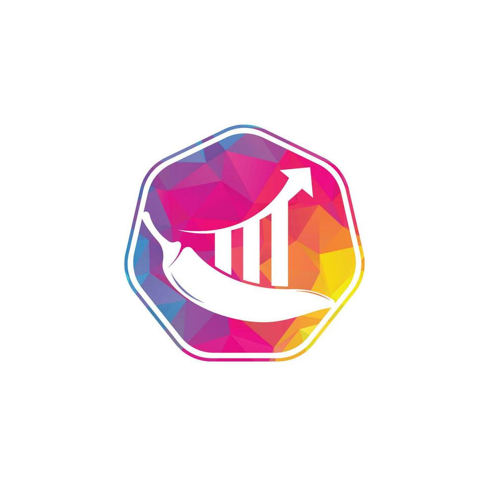 Chili finance logo design. Stats Chili logo design vector template. Red Chili Symbol Icon