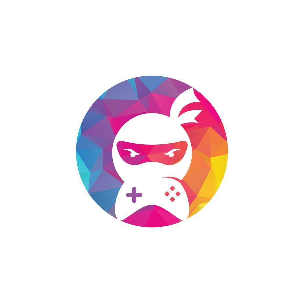 diseño del logotipo del juego ninja. Vectores de stock de imágenes de logotipos de juegos ninja. icono de diseño de logotipo de game-pad ninja