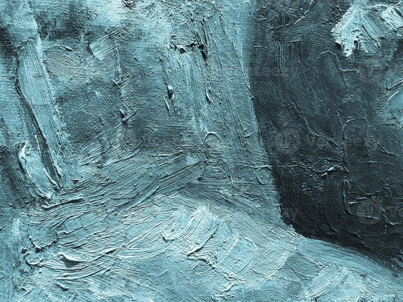 bright strokes of paint. acrylic strokes. blue paint texture with an admixture of pastel colors, large volumetric strokes. abstract texture. point brush strokes. layering paint on canvas photo