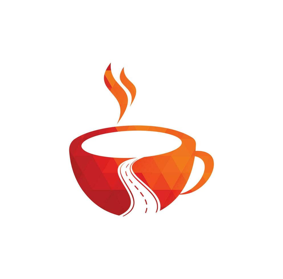 Road coffee logo design vector illustration.