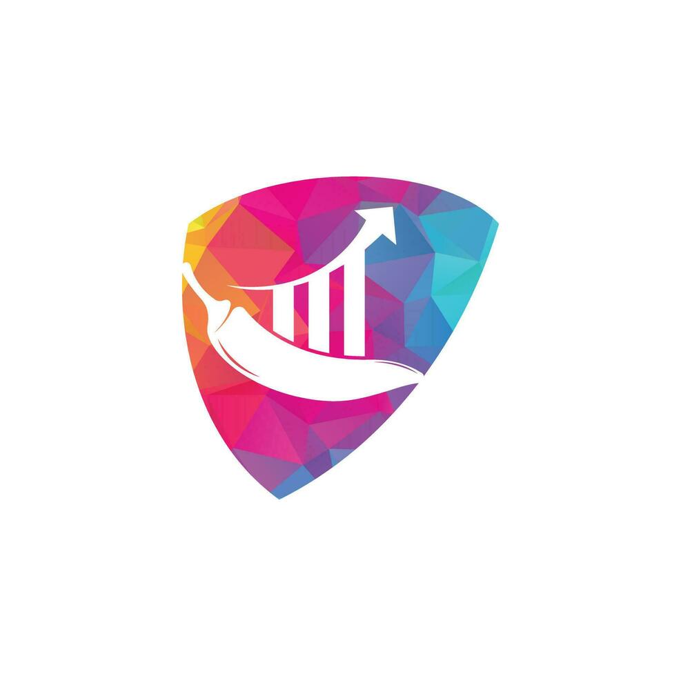 Chili finance logo design. Stats Chili logo design vector template. Red Chili Symbol Icon
