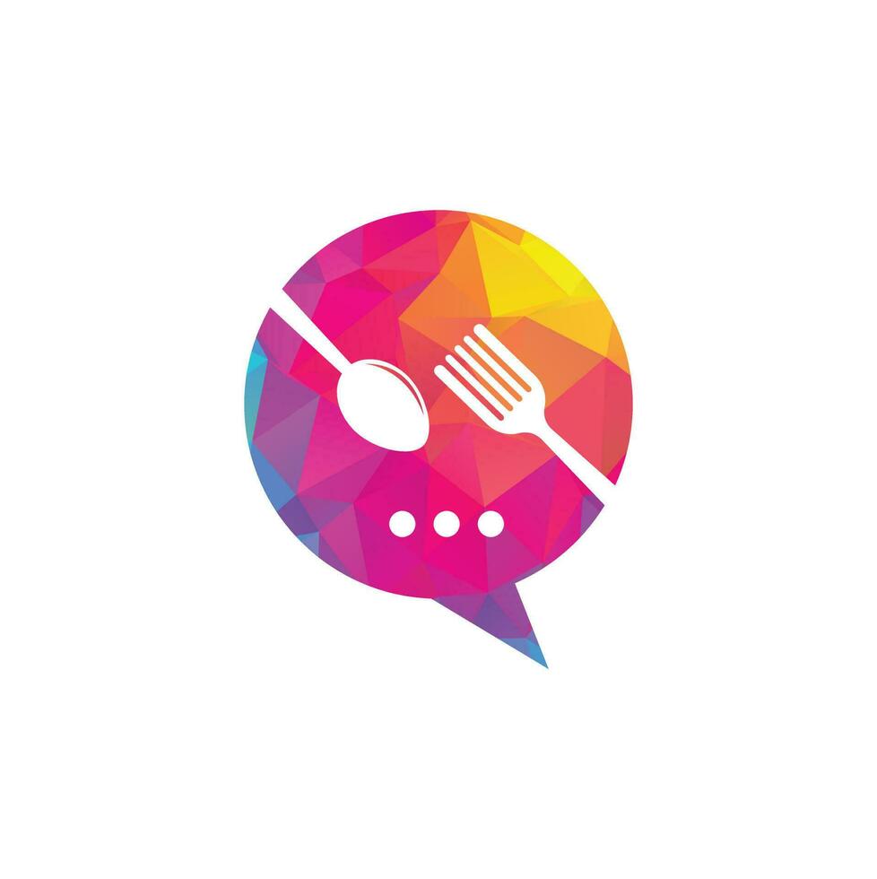 Food talk logo design template. vector
