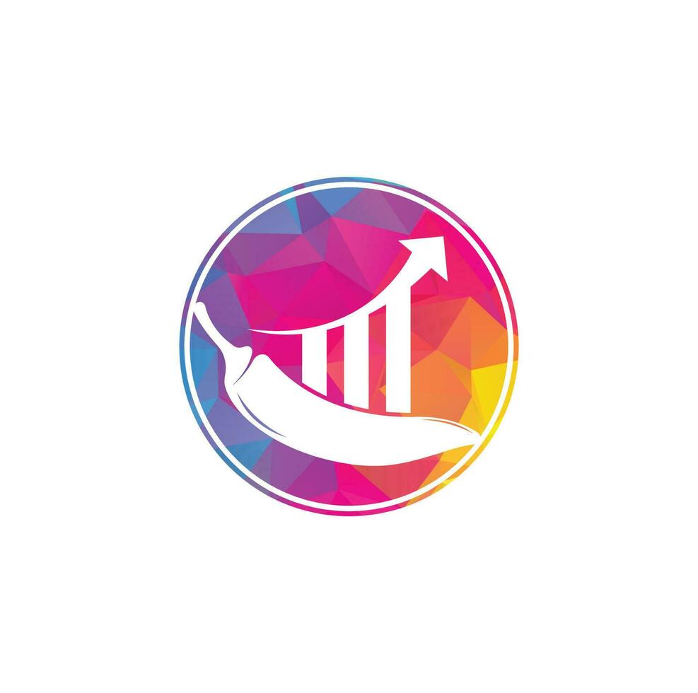 Chili finance logo design. Stats Chili logo design vector template. Red Chili Symbol Icon