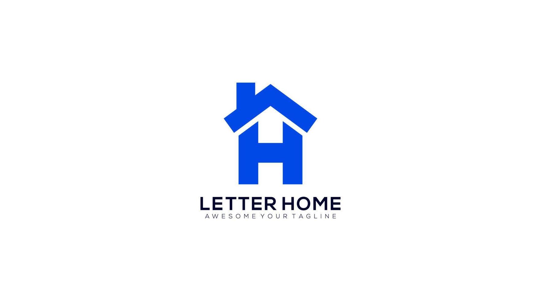 el logotipo vectorial abstracto combina la casa y el diseño del logotipo de la letra h vector