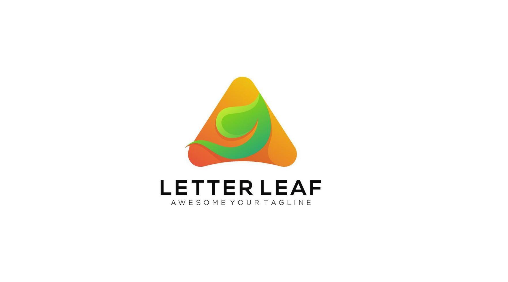 letter A leaf logo design vector template