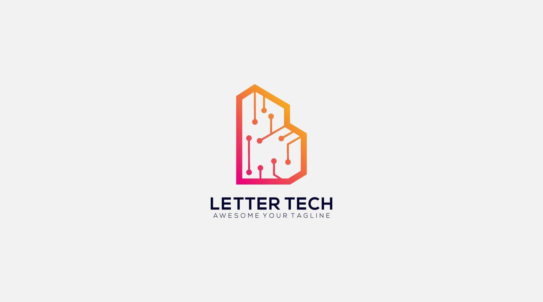 logotipo de la letra b de tecnología. plantilla de logotipo de vector futurista