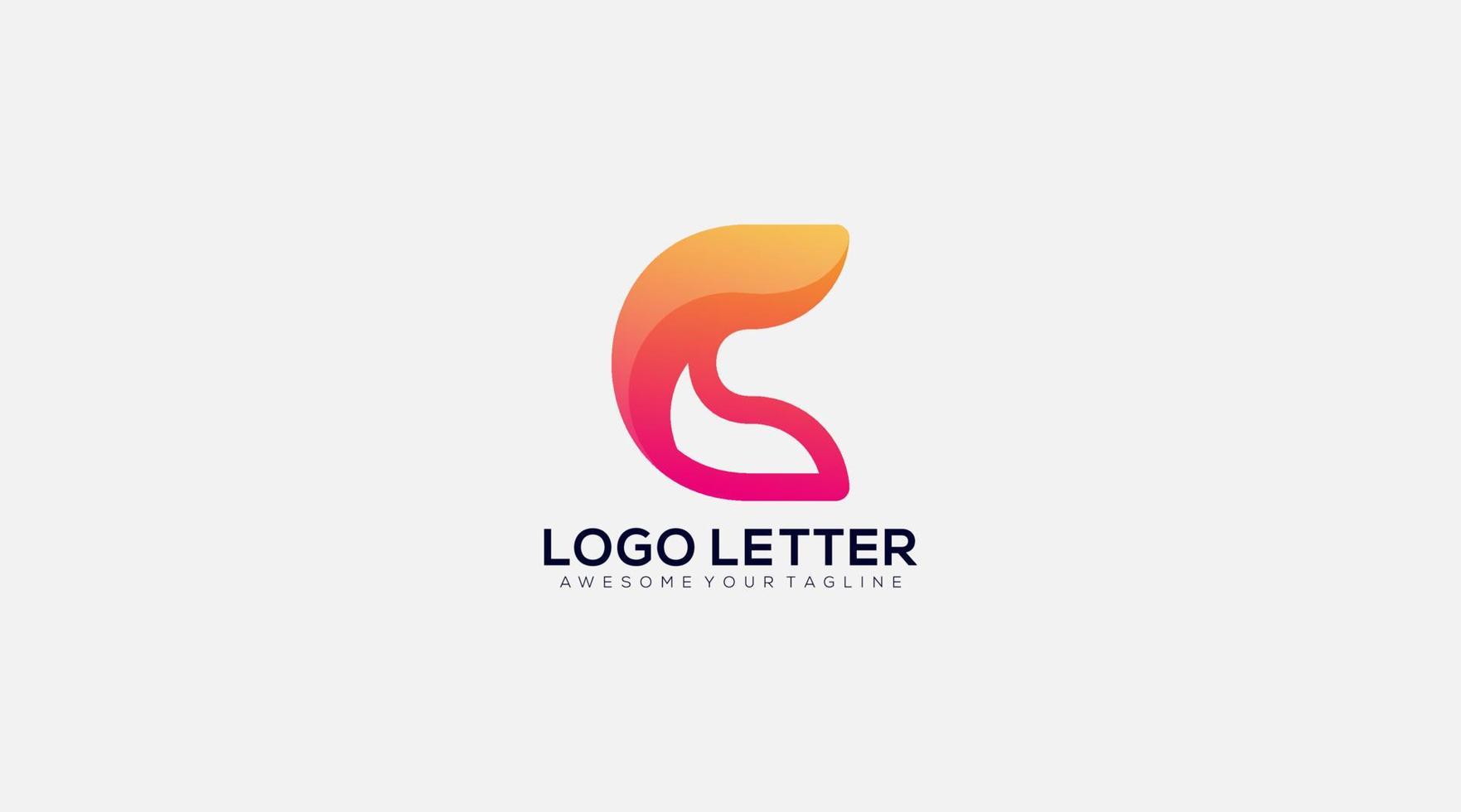 Letter C Negative Space Logo Design vector Template