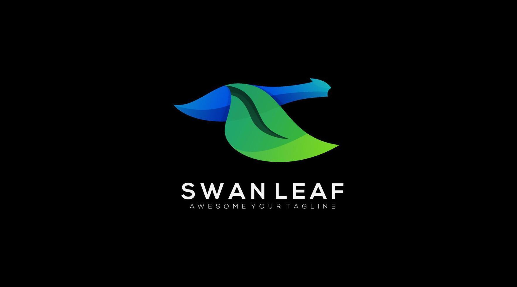 modern leaf swan beauty swan logo design vector template